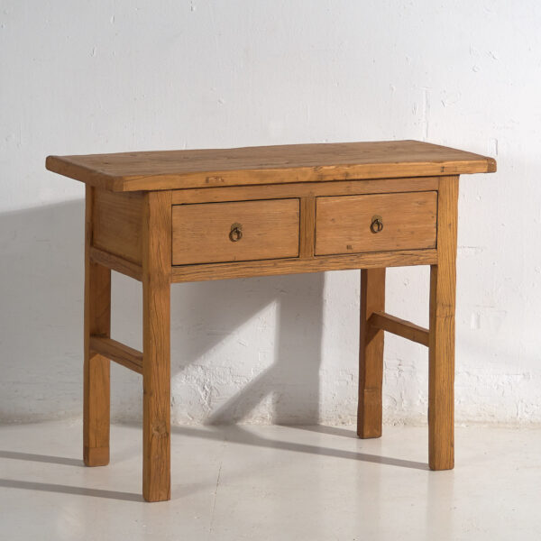 Consola de madera antigua maciza para recibidor