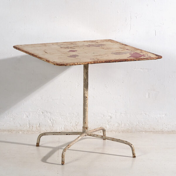 Mesa de jardín blanca vintage (Francia, c.1950) #7