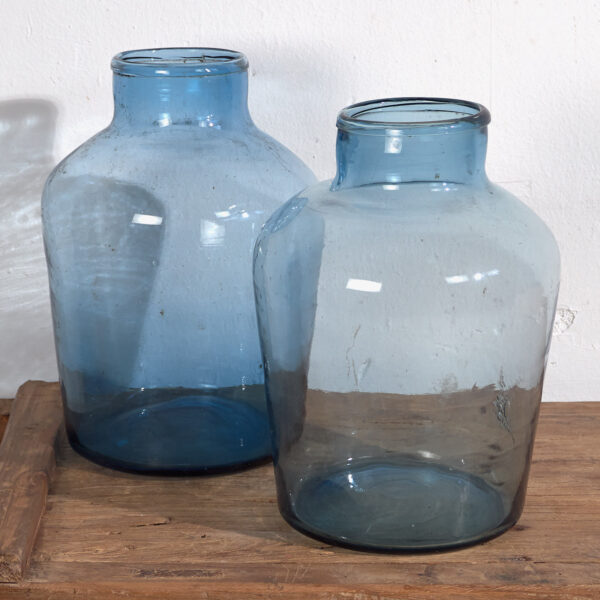 Frascos azules antiguos (c.1920). Conjunto de 2 piezas #31