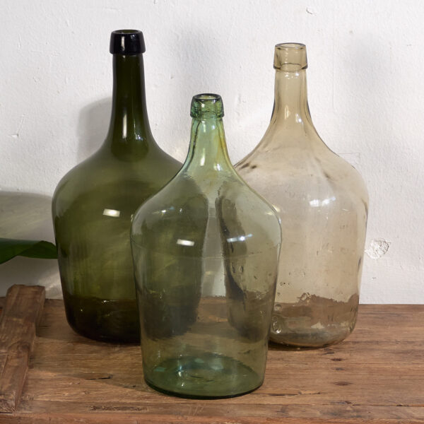 Damajuanas antiguas de vidrio (c.1920). Conjunto de 3 piezas #38