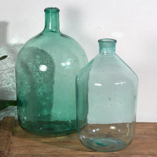 Antiguas botellas de color verde marino (c.1920). Conjunto de 2 piezas #43