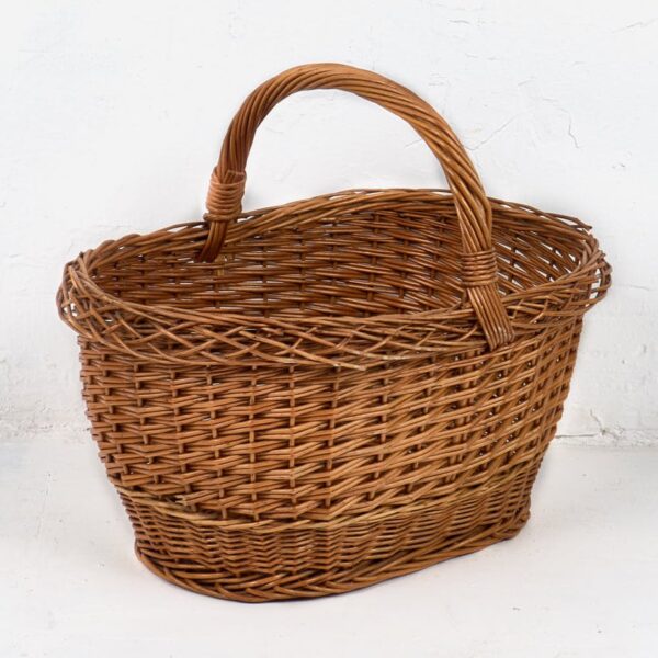 Cesta decorativa de mimbre antigua (c.1930) #12