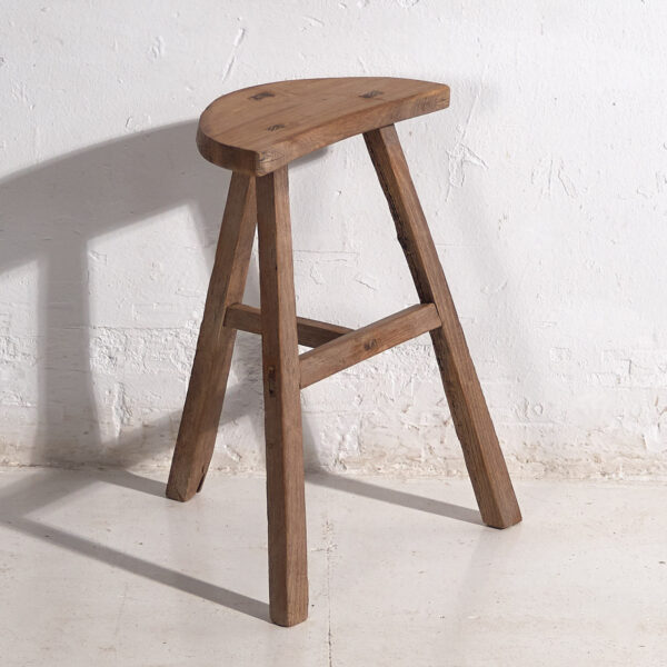 Taburete antiguo de estilo wabi sabi (c.1900) #6