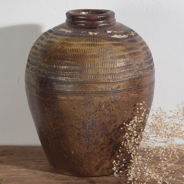 Tarro grande antiguo de cerámica china (c.1900) #2