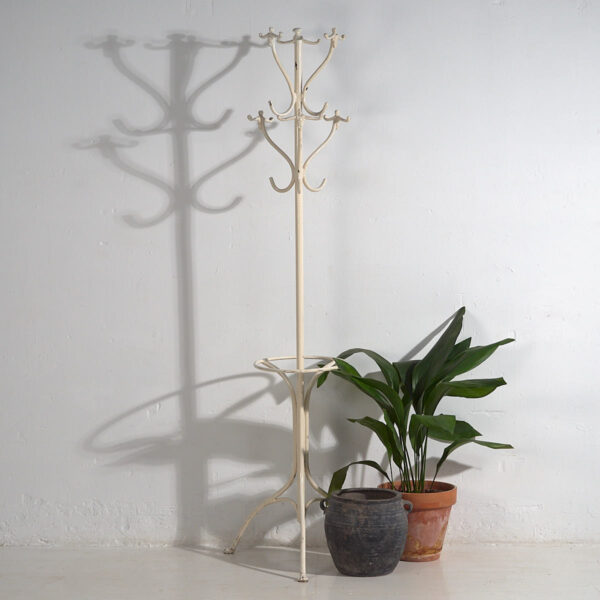 Perchero blanco antiguo de hierro (c.1920) #3