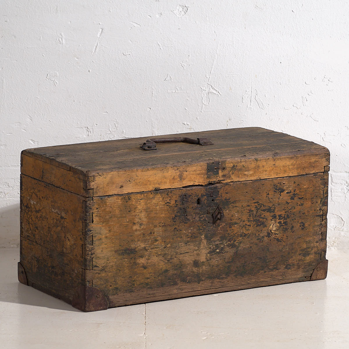 Small antique metal frame chest (c.1900) #3