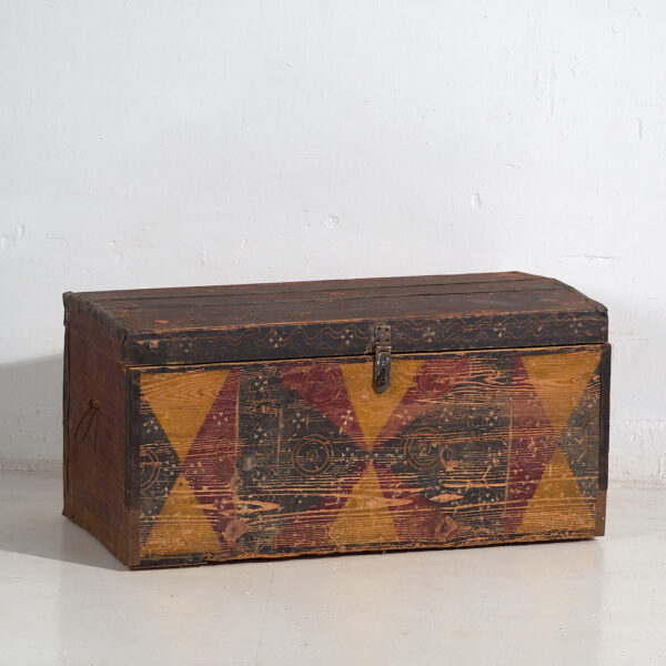 Baúl étnico antiguo pintado a mano (c.1890) #30