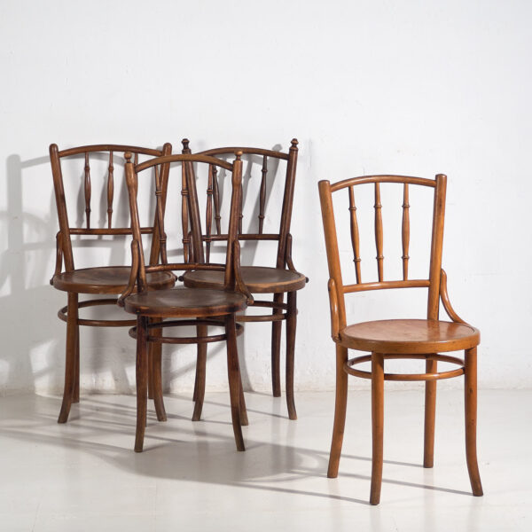 Antiguas sillas Thonet de madera curvada (c.1920). Conjunto de 4 piezas #14