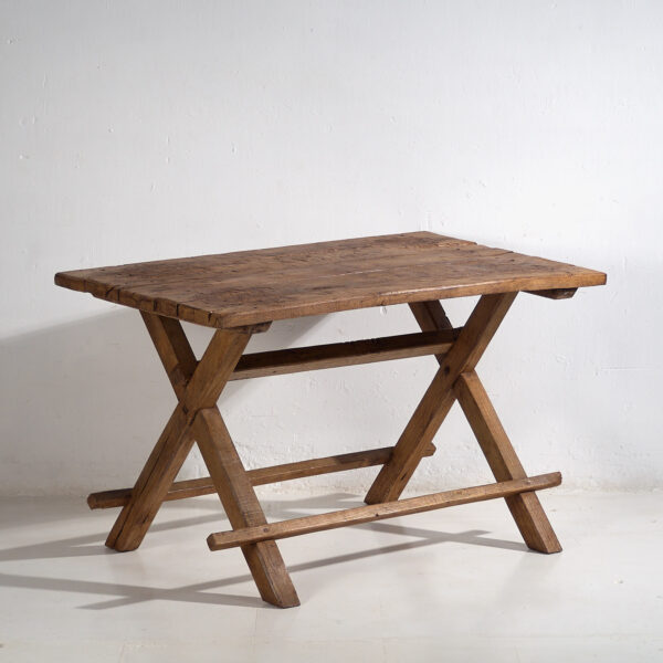 Mesa de comedor antigua en forma de X (c.1920) #16
