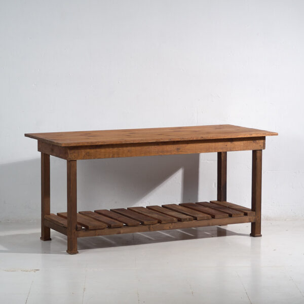 Antigua isla de cocina de madera maciza (c.1920) #5