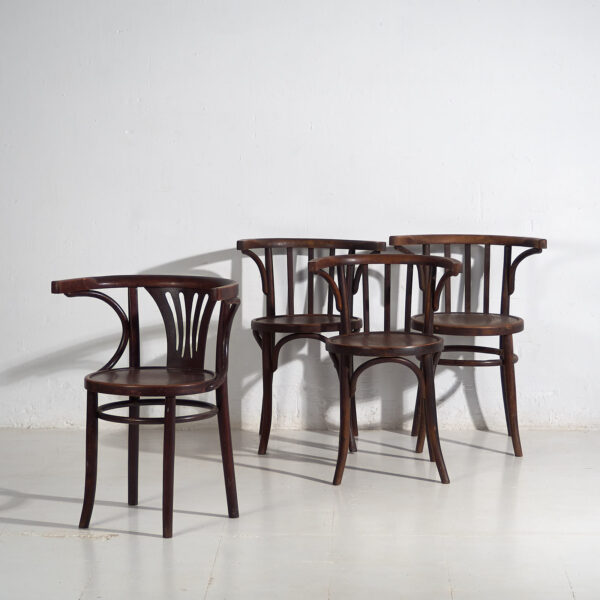 Sillas antiguas Thonet con reposabrazos (c.1920). Conjunto de 4 piezas #3