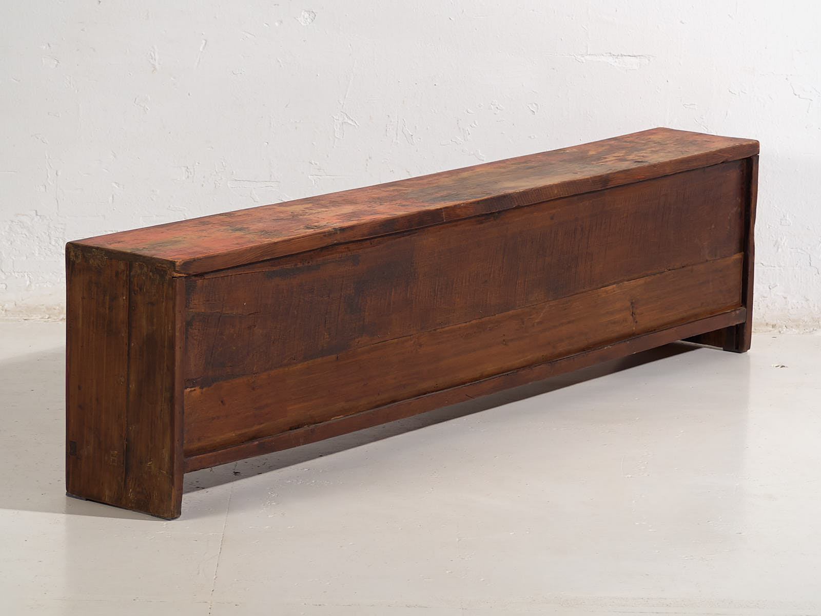 Mueble TV antiguo con pátina de color rojo (c.1900) #22