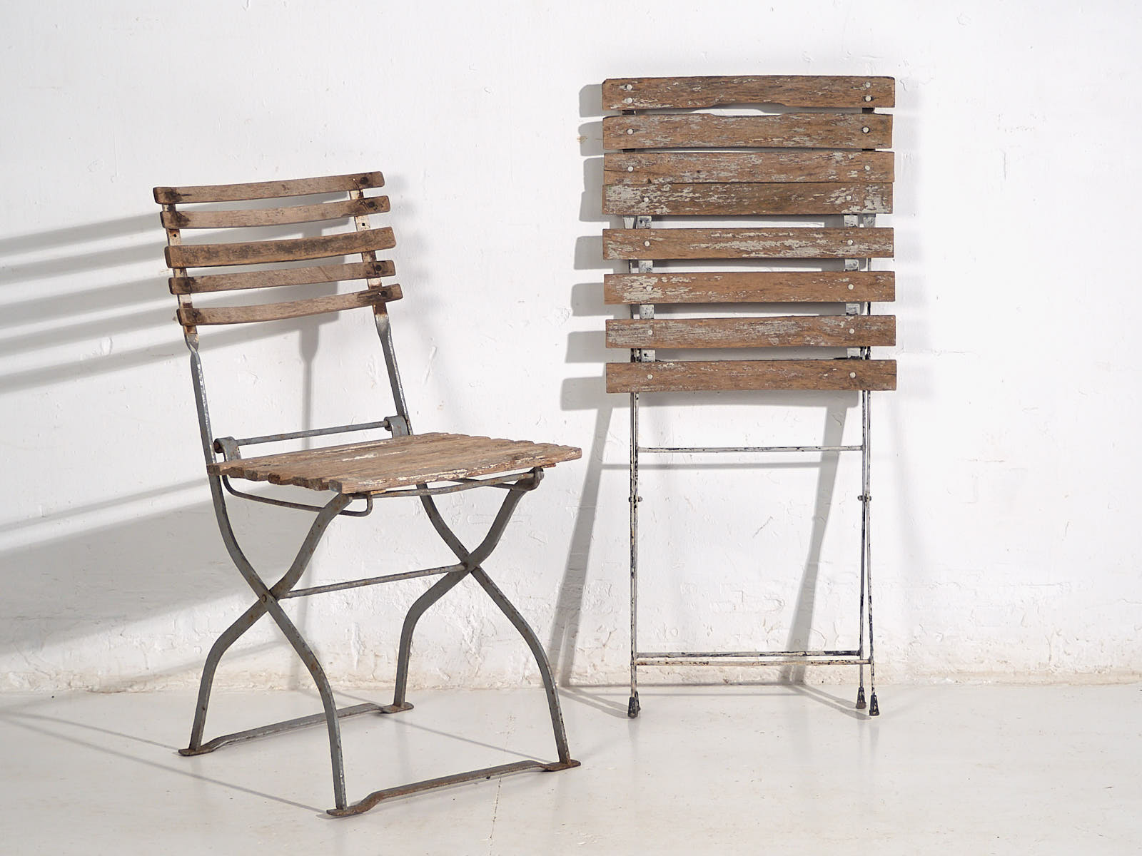 Sillas plegables antiguas de jardín (c.1920). Conjunto de 2 piezas #2