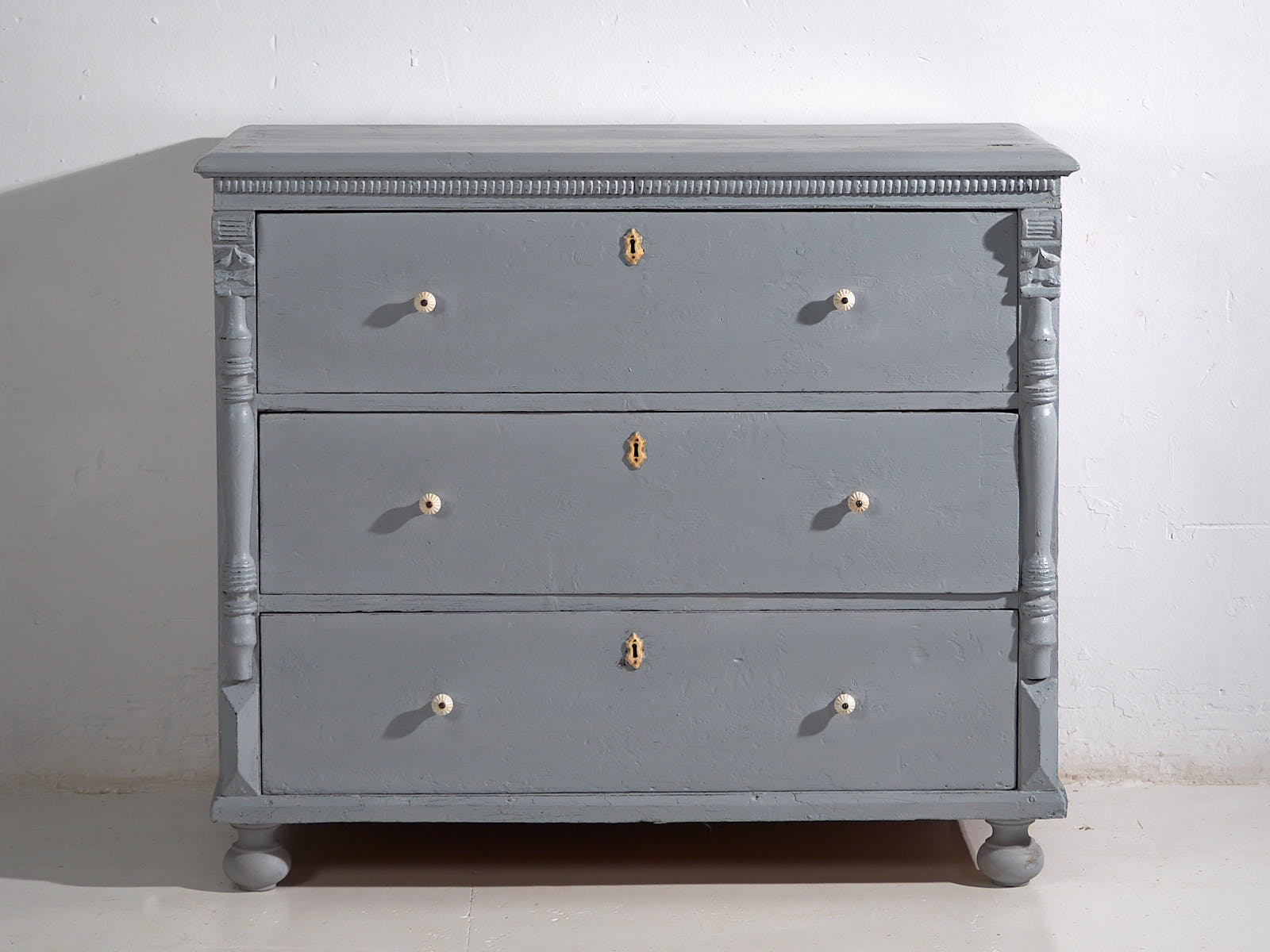 Cómoda grande antigua de tres cajones (c.1920) #44